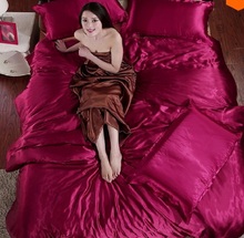 Free Shipping Silk feeling luxury bedding set Jacquard bedding 4pcs bedspreads /duvet cover set/ king/queen 2024 - buy cheap