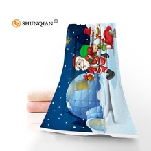 Custom christmas Santa Claus Towels Microfiber Fabric Popular Face Towel/Bath Towel Size 35x75,70x140 christmas towels bathroom 2024 - buy cheap