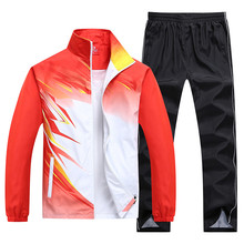 Men's Sportswear Suit Young Male Casual Running Tracksuit New Spring Autumn Outwear 2PC Sets Jacket+Pants Asian Size L-4XL 2024 - buy cheap