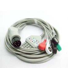 Бесплатная доставка Универсальный AAMI 6 контактов цельный 5 проводов ЭКГ монитор кабель защелки для монитора Mindray PM7000/8000/9000 AHA. ТПУ 2024 - купить недорого
