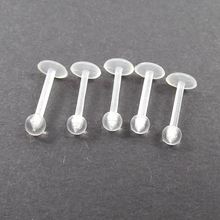 SaYao 5 Pieces 16G Clear Transparent Invisible Lip Labret Ring Tragus Ear Soft Earring body Piercing jewelry 2024 - buy cheap
