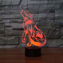 Lying wolf theme 3D Lamp LED night light 7 Color Change Touch Mood Lamp Christmas present Dropshippping 2024 - buy cheap