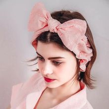 1PC Women Girls Bows Headwear Lace Hollow Out Bowknot Towel Hair Band Wrap Headband For Wash Face Bath Spa Make Up 2024 - buy cheap