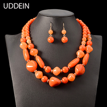 UDDEIN Nigerian Wedding Indian Jewelry Sets Bib Beads Necklace Earring Sets Statement Choker Collar African Beads Jewelry Set 2024 - buy cheap