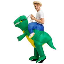 Костюм зеленого динозавра для взрослых, надувной T-REX костюм на Хэллоуин для мужчин, женщин, мужчин, ходячий динозавр 2024 - купить недорого