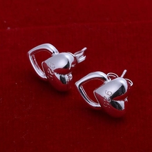 Wholesale silver plated Earring,925 Jewelry silver earring,Solid and Hollow Heart  Earrings SMTE127 2024 - buy cheap