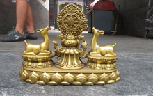 Estatua de budismo tibetano, templo clásico de latón puro, símbolo de buena suerte faqi 2024 - compra barato