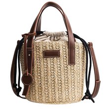 FGGS-Bolso de hombro de paja para mujer, bandolera Vintage, bolsa de mimbre informal para playa 2024 - compra barato