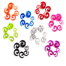 96Pcs/lot  Ear Piercing Acrylic Spiral Ear Stretching Tapers Body Jewelry Lots Resin Spiral Gauge Ear Plug Stretcher Flesh 2024 - buy cheap