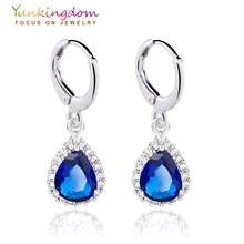 Yunkingdom 4 colors Woman/girl white Gold Color small water drop crystal Zircon wedding Drop earrings fashion jewelry 2024 - buy cheap
