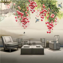 Beibehang-papel tapiz de árbol de lichi personalizado, pintura de suelo 3D para sala de estar, sofá, TV, fondo, foto de decoración para el hogar 2024 - compra barato
