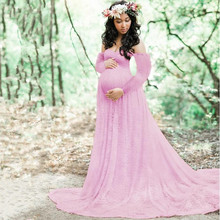 Кружевное + хлопковое платье для беременных с длинным рукавом 2024 - купить недорого