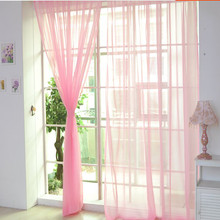 Curtain Pure Color Tulle Door Window Curtain Drape Panel Sheer Scarf Valances Modern bedroom Living Room Curtains 2024 - buy cheap