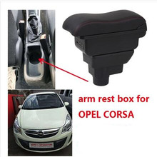 Apoio de braço para opel corsa, com suporte para copo, cinzeiro e interface usb 2024 - compre barato