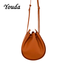 Youda Solid Color Fashion Retro Shoulder Bag Ladies Messenger Bucket Bags Original Style PU Material Casual Female Handbag 2024 - buy cheap