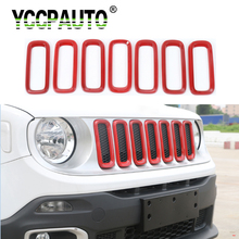YCCPAUTO-pegatinas protectoras de rejilla delantera para coche, accesorios de moldura de ABS para Jeep Renegade 2015 up, 7 unidades por juego 2024 - compra barato
