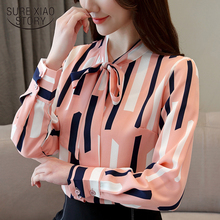 fashion women blouses 2021 striped Chiffon blouse shirt long sleeve women shirts bow collar office blouse women tops 2266 50 2024 - buy cheap