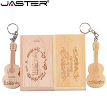JASTER natural wood bamboo guitar USB pen memory stick 2.0 4GB 8GB 16GB 32GB 64GB engraved LOGO memory stick gift free shipping 2024 - buy cheap