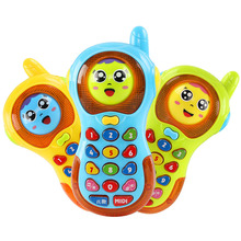 Kids Multifunction Smart Phone Toy Cartoon Smile Face Changing Music Colorful Light Early Education Cellphone for Children NSV77 2024 - buy cheap