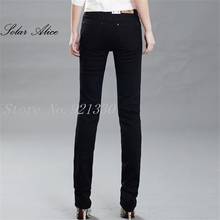 Free Shipping 2017 High Quality Women's Small Straight Jeans Mid High Waist  Long Pants Lady's Fashion Pencil Trousers size26-34 2024 - buy cheap