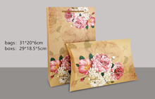 large Peony flower box gift box large kraft pillow boxes for scarf packaging, pillow shape gift boxes for wedding 2024 - buy cheap
