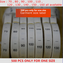 500 pcs only for one size Cotton beige cloth print size label 70-160 Garment folded Flag 2024 - buy cheap