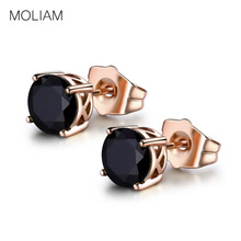 MOLIAM New Style 2016 Fashion Earings Rose Gold-Color Rhinestone CZ Stud Earrings For Women Factory Direct Sale MLE031 2024 - buy cheap