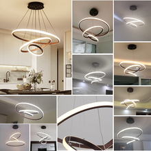 Modern LED chandelier for dinning room living room White/Black/Coffee Color lampadario moderno Lustre Chandelier AC85-265V 2024 - buy cheap