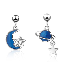 XIYANIKE 925 European and American Sterling Silver Cosmic Planet Earring Trendy Elegant Blue Moon Women Jewelry 2024 - buy cheap