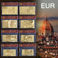 Oro Normal en los billetes de Euro de billete de papel mundo dinero de papel 8 unids/lote oro colección de arte regalo creativo 2024 - compra barato