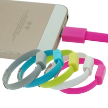 22 см браслет с USB кабельная Лапша для передачи данных портативное зарядное устройство для Apple iPhone 5 5S 6 6s Plus iPad Air Mini 2 3 2024 - купить недорого
