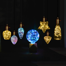 Vintage Edison Light Bulbs E27 KTV Bar Decor Seven Color Stars 1W LED Lamp Bulb AC110V~220V Holiday Party Indoor Lighting
