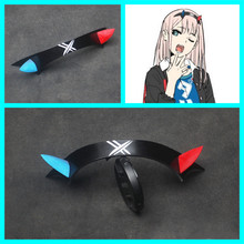 New Black DARLING in the FRANXX Cosplay 02 ZERO TWO Headwear Hairclip Devil Horn 02 Hairband Cosplay Accessories Halloween Prop 2024 - buy cheap