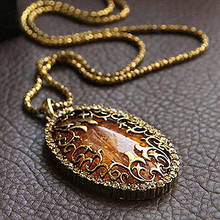Women Vintage  Hollow Pendant Necklace Sweater Long Chain Jewelry Gift 2024 - buy cheap