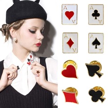 6-8 pcs 1 set Cartoon Brooch Set Poker Brooch Badges Metal Pin For Clothes Jeans Backpack hat Harajuku Poker Enamel Pins 2024 - buy cheap