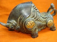 Rare Old 18C Tibet bronze Running Bull  Statue/ Sculpture,best collection&adornment,free shipping 2024 - buy cheap