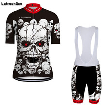 SPTGRVO-ropa de ciclismo LairschDan para hombre y mujer, traje de equipo profesional con calavera blanca, ropa completa de verano para ciclismo de montaña, 2021 2024 - compra barato