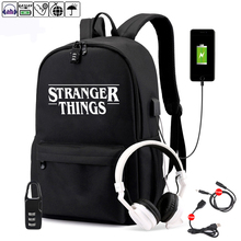 Strang Things Student Backpack With USB Charging And  Anti Theft Features Backpack For Boys Girl Back To School Canvas Backpack 2024 - buy cheap