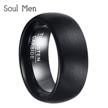 Soul мужские 8 мм черные матовые свадебные кольца из карбида вольфрама классические ювелирные изделия для мужчин и женщин крутой Прочный Стиль 2024 - купить недорого