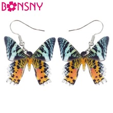 Bonsny Acrylic Madagascan Sunset Moth Big Long Dangle Drop Unique Fashion Insect Jewelry For Women Girls Summer Accessories Gift 2024 - buy cheap