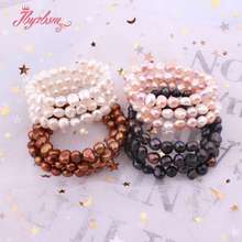 6-8mm Freeform Natural Freshwater Pearl Beads Fashion Jewerly Bracelet Adjustbale 7.5" For Women Chritmats New Year Gift 2024 - buy cheap