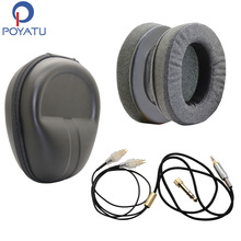 POYATU-Cable de Audio para auriculares Sennheiser HD650, almohadillas para auriculares Sennheiser HD600, estuche de almacenamiento portátil, bolsa 2024 - compra barato