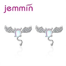 New Lively Bat Stud Earrings For Girls/Women Best Gifts 925 Sterling Silver Animal Stud Earrings For Wedding Party 2024 - buy cheap