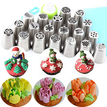 23Pcs Christmas New Year Icing Piping Nozzles Russian Flower Party Tips Stainless Steel Cupcake Pastry Decorating Kitchen Gadget 2024 - buy cheap