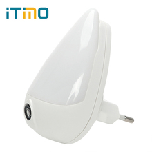 ITimo 90 Degree Rotation Smart Light Sensor Water Drops EU Plug LED Night Light For Children Bedroom Wall Socket Lamp 2024 - buy cheap