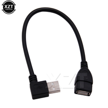 Удлинительный Кабель USB 2,0 A Male-Female, угловой usb-кабель с углом поворота 90 градусов, 1 шт., 26 см 2024 - купить недорого