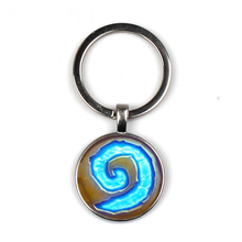 WoW Hearthstone,Glass Round Keychain Charm Key chain Fashion Bag Car Key chain Ring Holder Charms 2024 - buy cheap