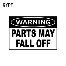 Qypf 13.9cm9.6cm marca de aviso peças podem cair gráfico etiqueta do carro preto/prata vinil decoração S9-2234 2024 - compre barato