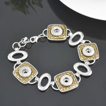 New Fashion SG0047 Golden pattern Metal charm snap Bracelets Bangle 22CM fit 12MM snap buttons jewelry 2024 - buy cheap