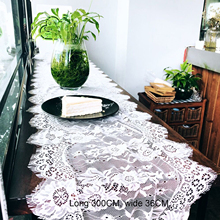 Camino de mesa de decoración para el hogar, mantel Floral de encaje blanco romántico, Decoración de mesa de boda, suministros para el hogar, 36x300 cm, 75x300cm 2024 - compra barato